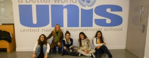 Los alumnos del LANGE LEY, en la sede de la ONU de Nueva York